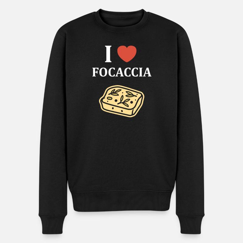 Ich liebe Focaccia-Illustrationen - Männer Premium Bio Pullover - Schwarz
