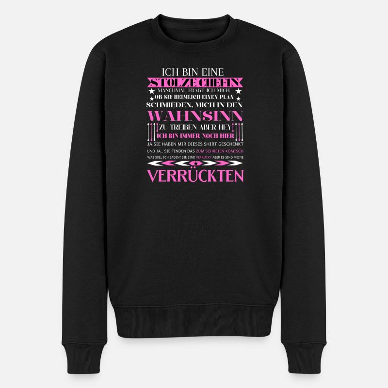 Stolze Chefin Verrückt Zitat - Pull Premium bio Homme - noir