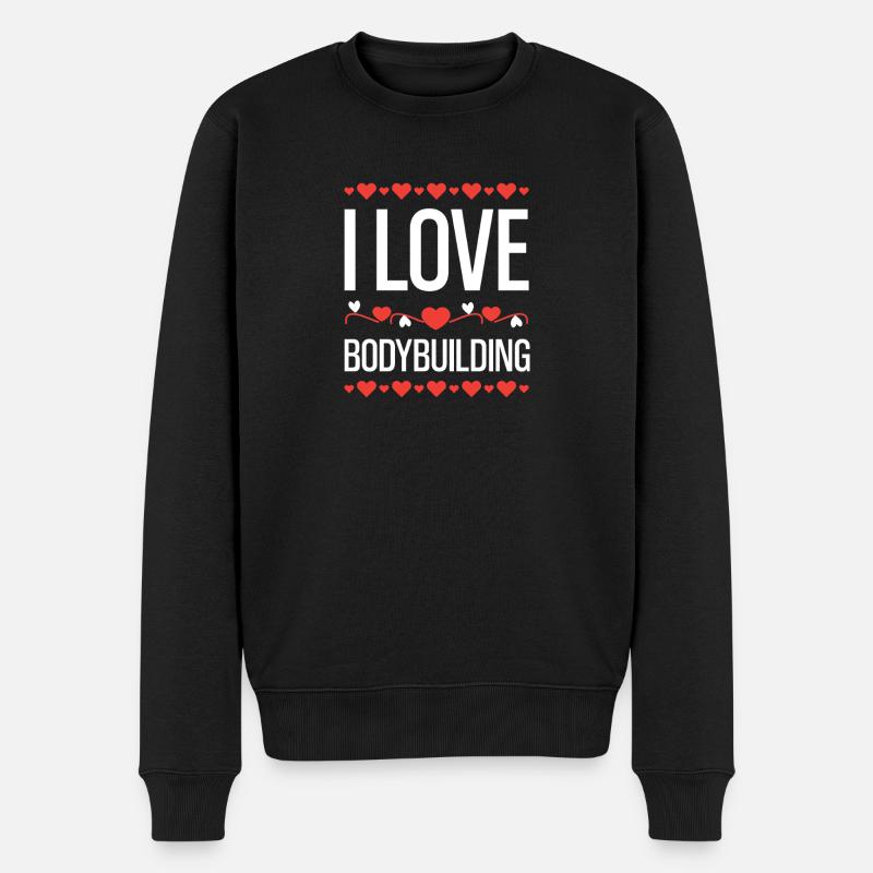 Ich liebe Bodybuilding - Männer Premium Bio Pullover - Schwarz