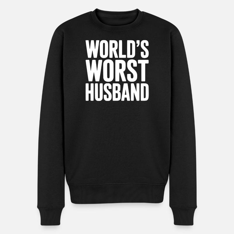 Der schlimmste Ehemann der Welt - Männer Premium Bio Pullover - Schwarz