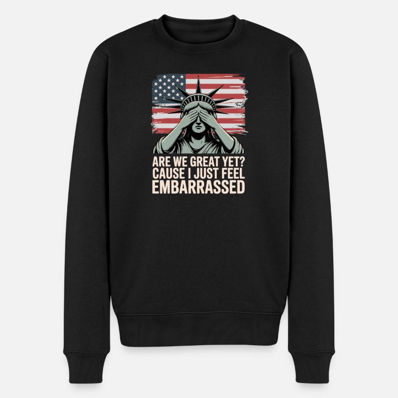Sind wir schon großartig? Protest-Grafik - Männer Premium Bio Pullover - Schwarz