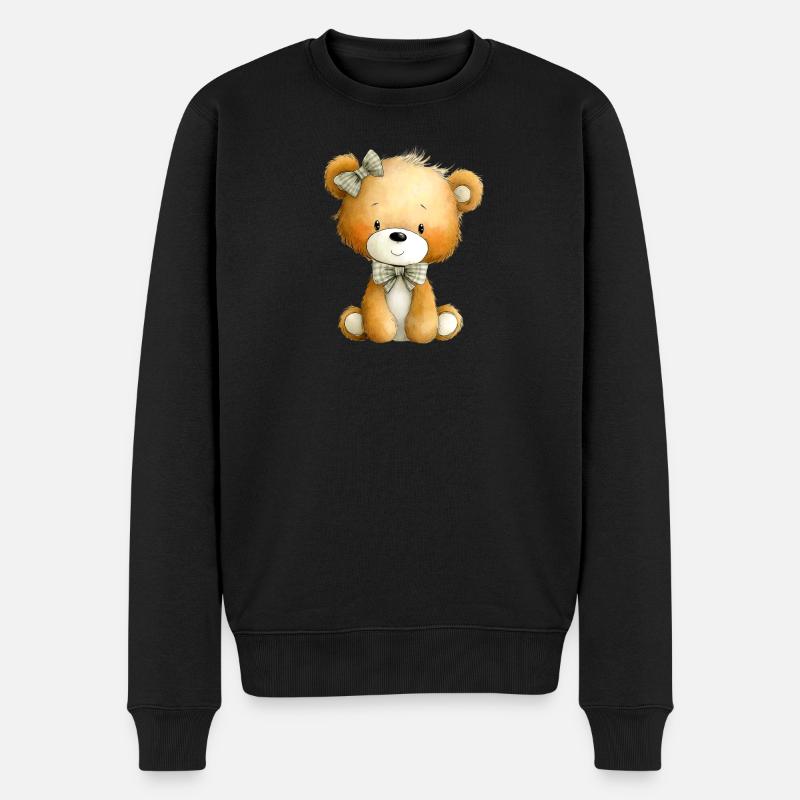 Ours en peluche assis - Pull Premium bio Homme - noir
