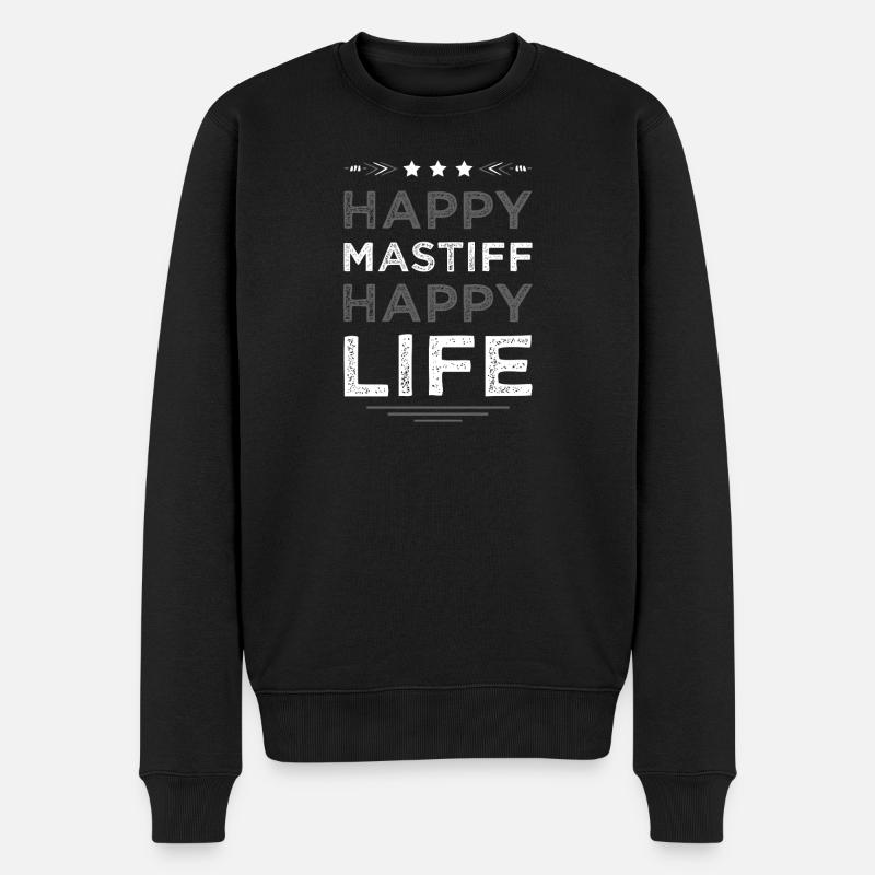 Mastiff heureux, vie heureuse - Pull Premium bio Homme - noir