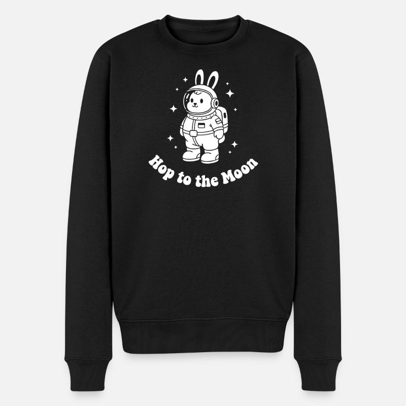 Mondhüpfer Bunny Astronaut - Männer Premium Bio Pullover - Schwarz