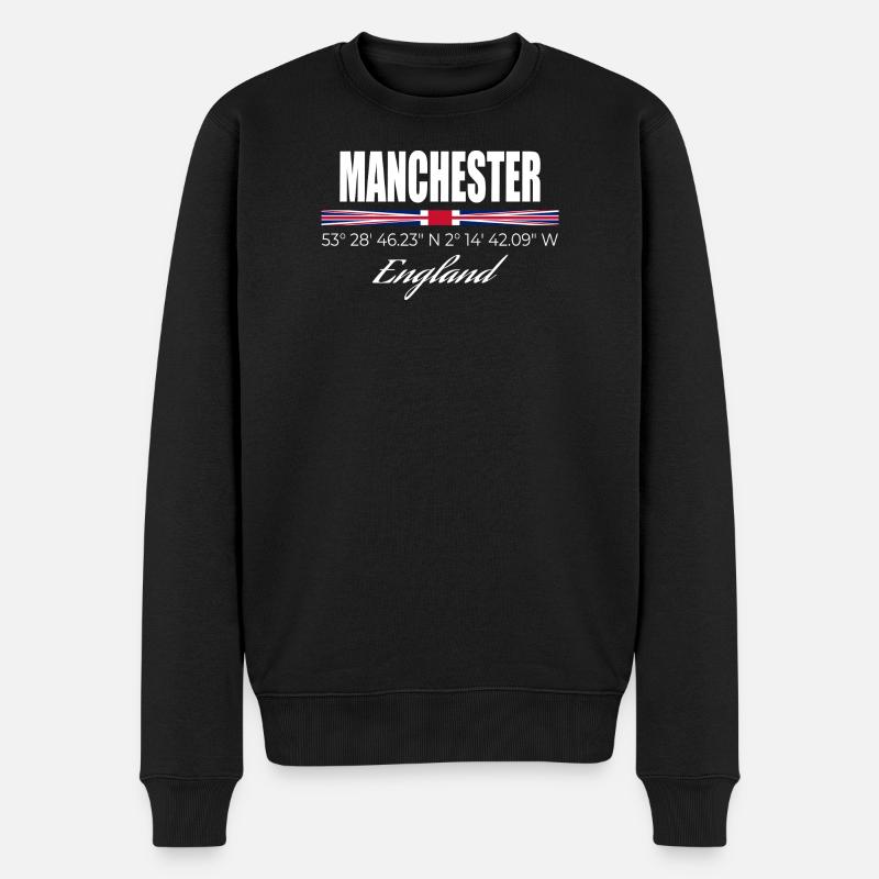 Manchester - Männer Premium Bio Pullover - Schwarz