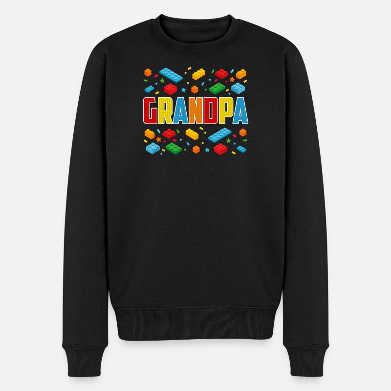 Opa Ziegelbauer Kreativer Blockbau - Männer Premium Bio Pullover - Schwarz