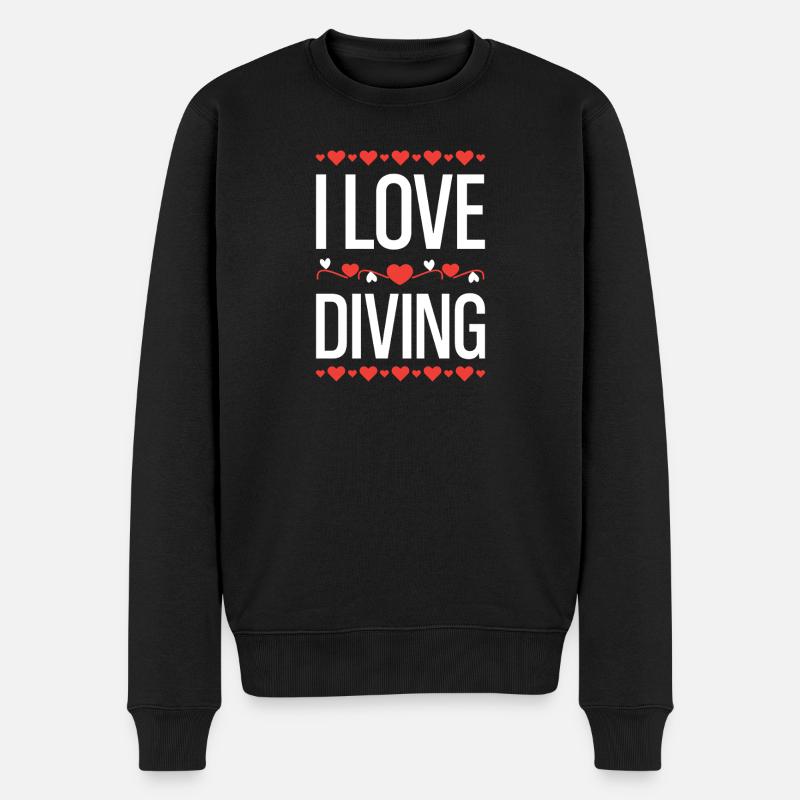 J’adore plonger Hearts - Pull Premium bio Homme - noir