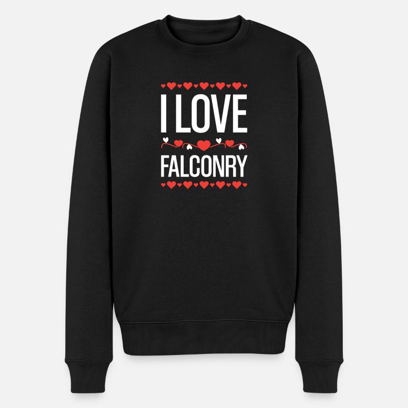 I Love Falconry - Männer Premium Bio Pullover - Schwarz