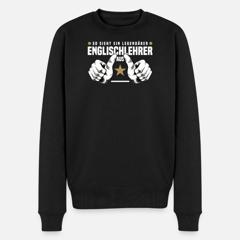 Englisch Lehrer - Männer Premium Bio Pullover - Schwarz