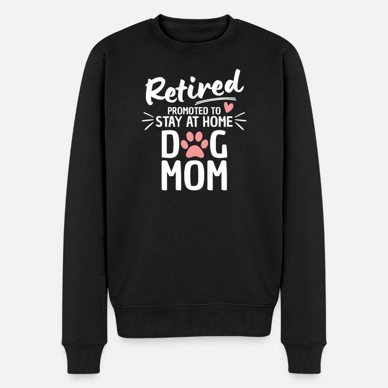 Pensionierter Hund Mama Ruhestand - Männer Premium Bio Pullover - Schwarz