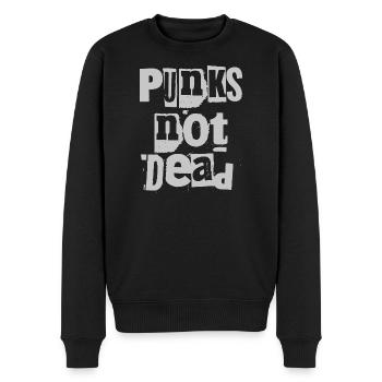 Punks Not Dead Grunge Typographie - Pull Premium bio Homme - noir - Devant - Nico (187cm)