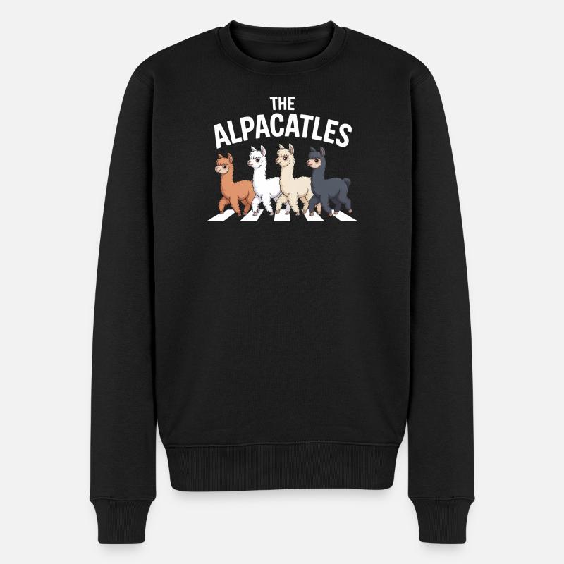 Alpacatles Lama Alpaka - Männer Premium Bio Pullover - Schwarz