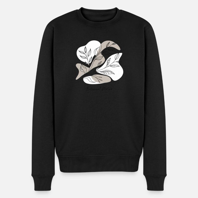 Dessin au trait botanique - Pull Premium bio Homme - noir