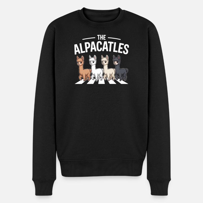 Alpacatles Lama Alpaka - Männer Premium Bio Pullover - Schwarz