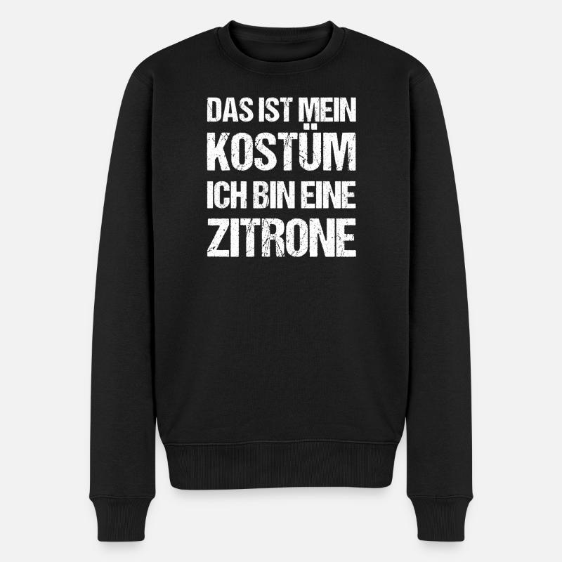 Das ist mein Kostüm ich bin eine Zitrone Fasching - Männer Premium Bio Pullover - Schwarz
