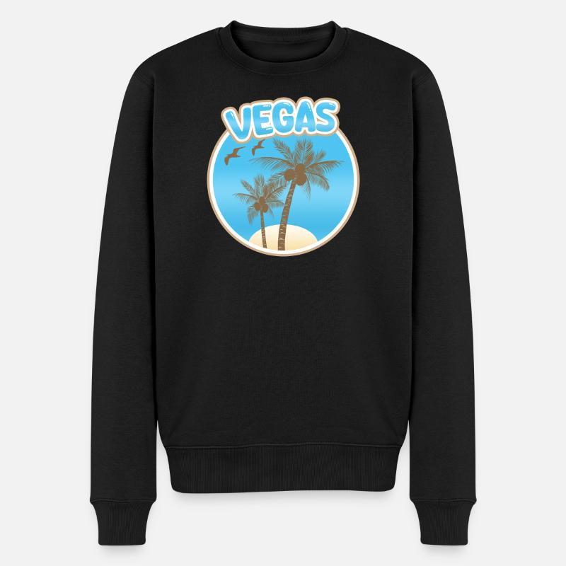Urlaub Vegas - Männer Premium Bio Pullover - Schwarz
