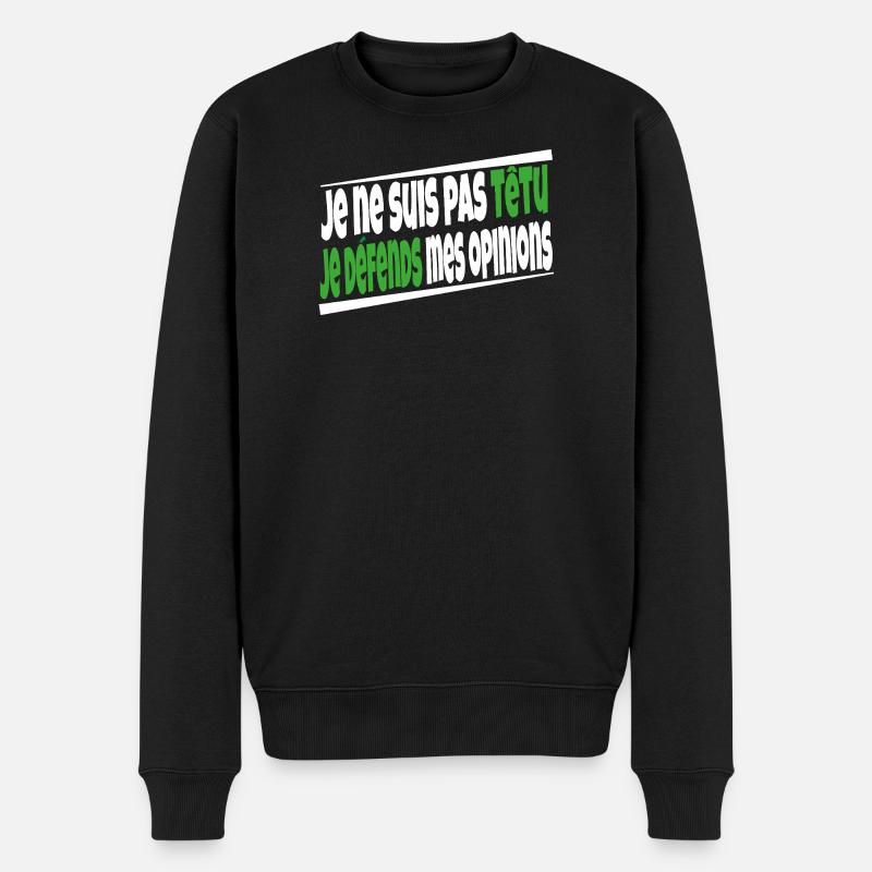 Ich bin nicht stur - Männer Premium Bio Pullover - Schwarz