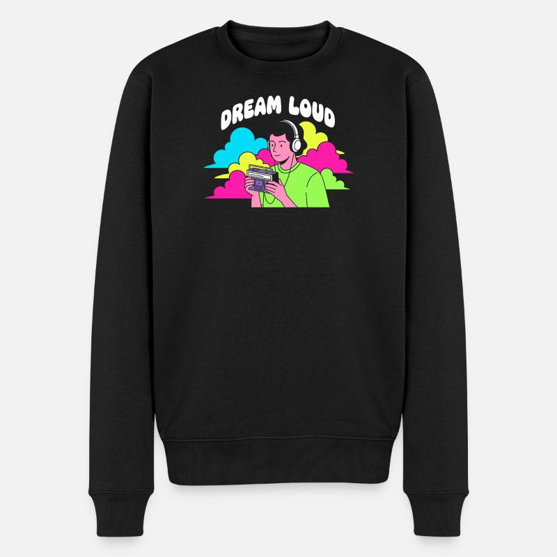 Dream Loud Neon Vibes - Pull Premium bio Homme - noir
