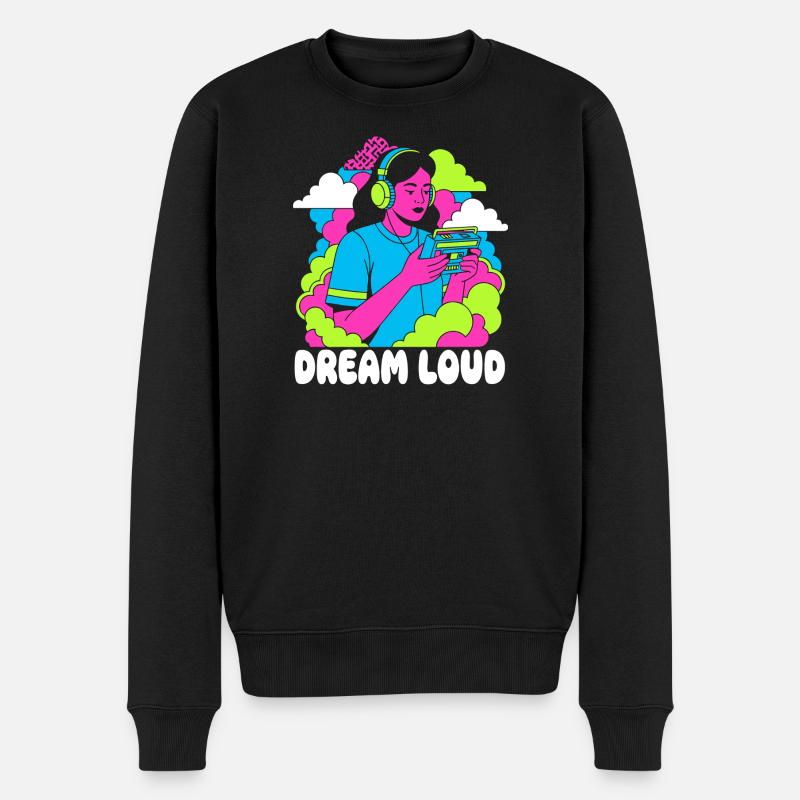 Traum Laut Neon Pop - Männer Premium Bio Pullover - Schwarz