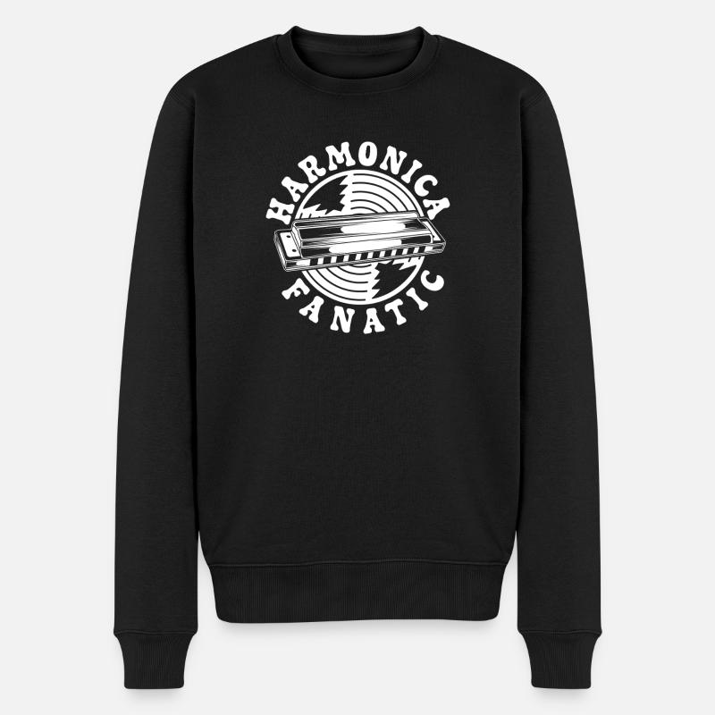 Harmonica Musican Fanatic Harmonica - Men's Premium Organic Jumper - black
