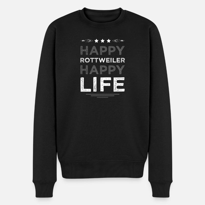 Rottweiler Lebensfreude Design - Männer Premium Bio Pullover - Schwarz