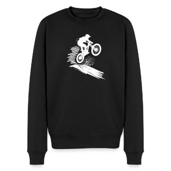 Energetic Mountainbike Art Cycling - Men's Premium Organic Jumper - black - Front - Nico (187cm)