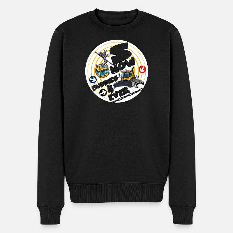 1423-snow_buddies_geel - Männer Premium Bio Pullover - Schwarz