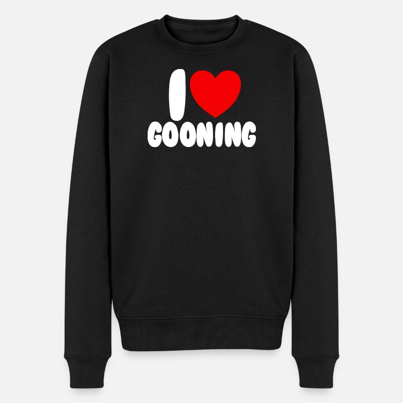 Ich liebe Gooning. Ich liebe Gooning. - Männer Premium Bio Pullover - Schwarz