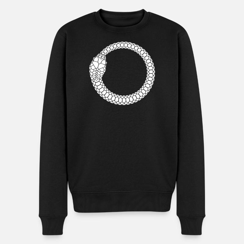 Ouroboros Schlangenring Kreis - Männer Premium Bio Pullover - Schwarz