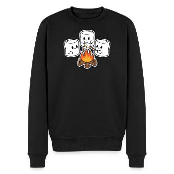 Kuschelige Marshmallows am Lagerfeuer - Männer Premium Bio Pullover - Schwarz - Vorne - Nico (187cm)