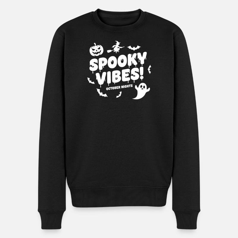 Spooky Vibes Halloween - Männer Premium Bio Pullover - Schwarz