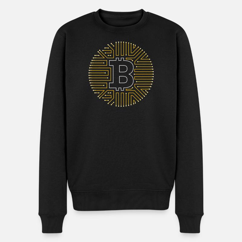 Bitcoin yellow - Männer Premium Bio Pullover - Schwarz