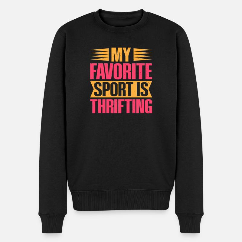 Thrift Shopper My Favorite Sport Thrift Store - Männer Premium Bio Pullover - Schwarz
