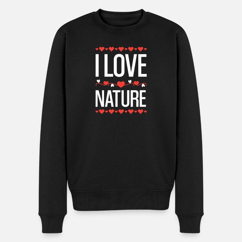 Ich liebe Natur  - Männer Premium Bio Pullover - Schwarz