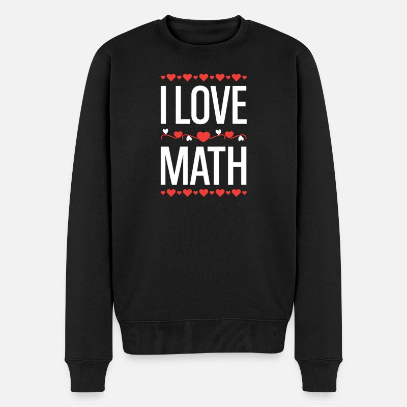 I Love Math Design - Men's Premium Organic Jumper - black