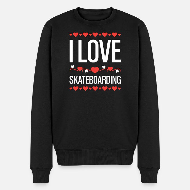 J’adore le skateboard - Pull Premium bio Homme - noir