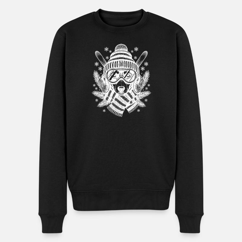 Ski teckel Plaisirs d’hiver - Pull Premium bio Homme - noir