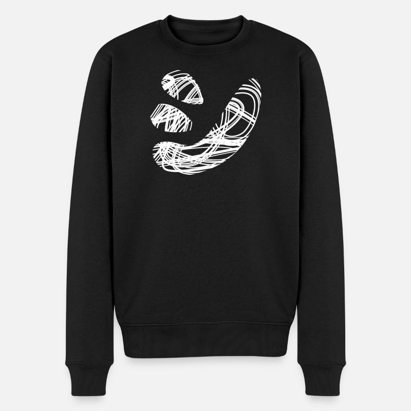 Japanese text 'シ' (shi) pattern - Men's Premium Organic Jumper - black