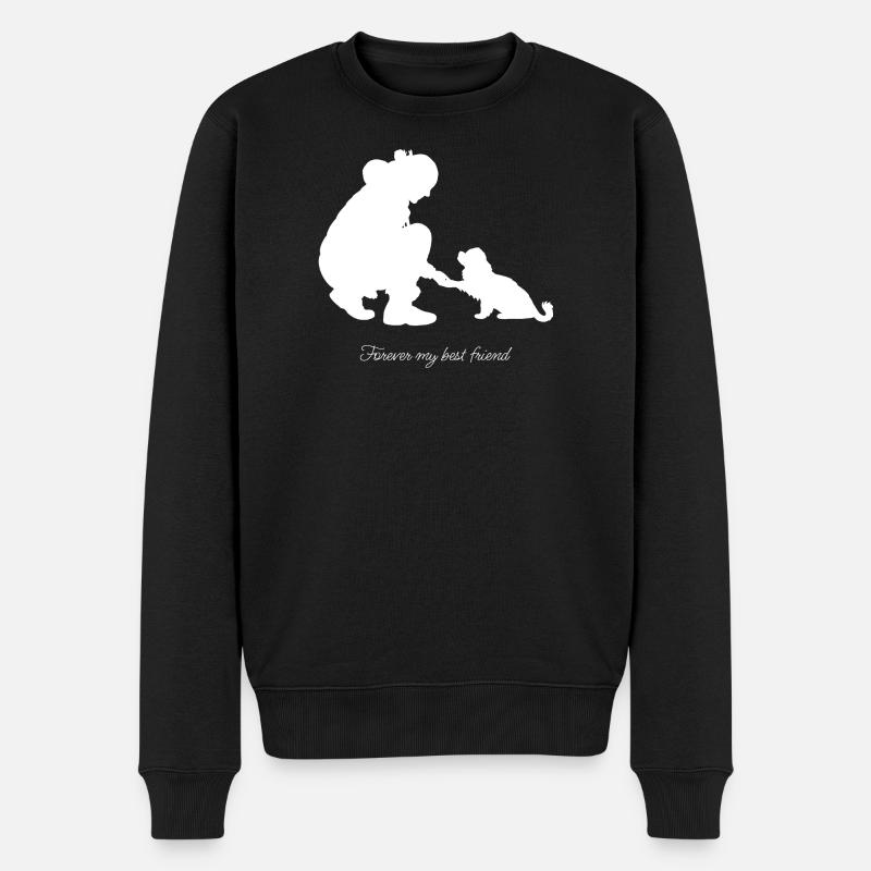 Mein_bester_Freund_weiß - Männer Premium Bio Pullover - Schwarz