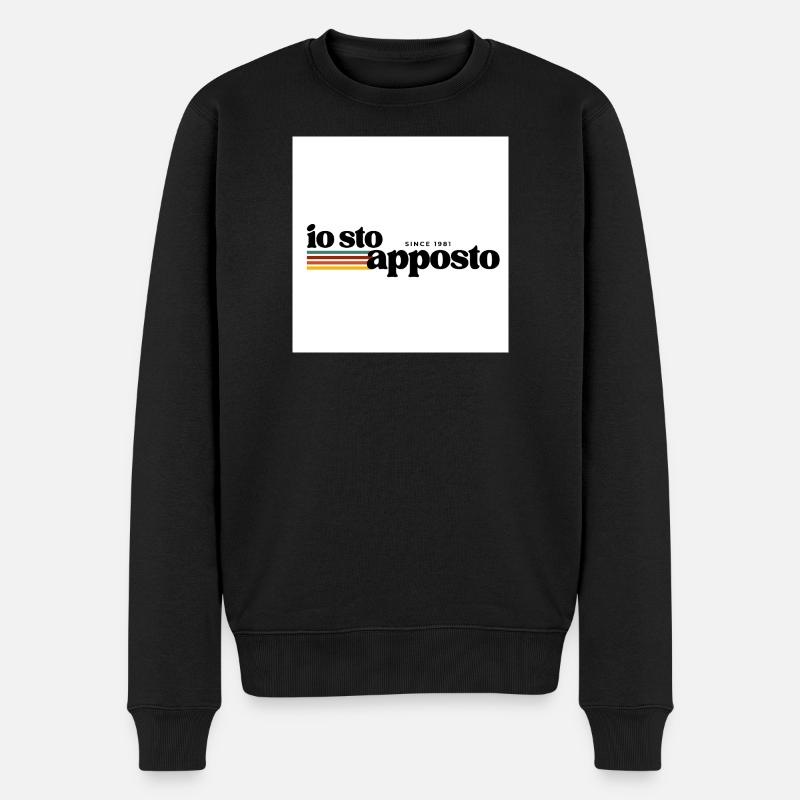 J’appose des rayures rétro - Pull Premium bio Homme - noir