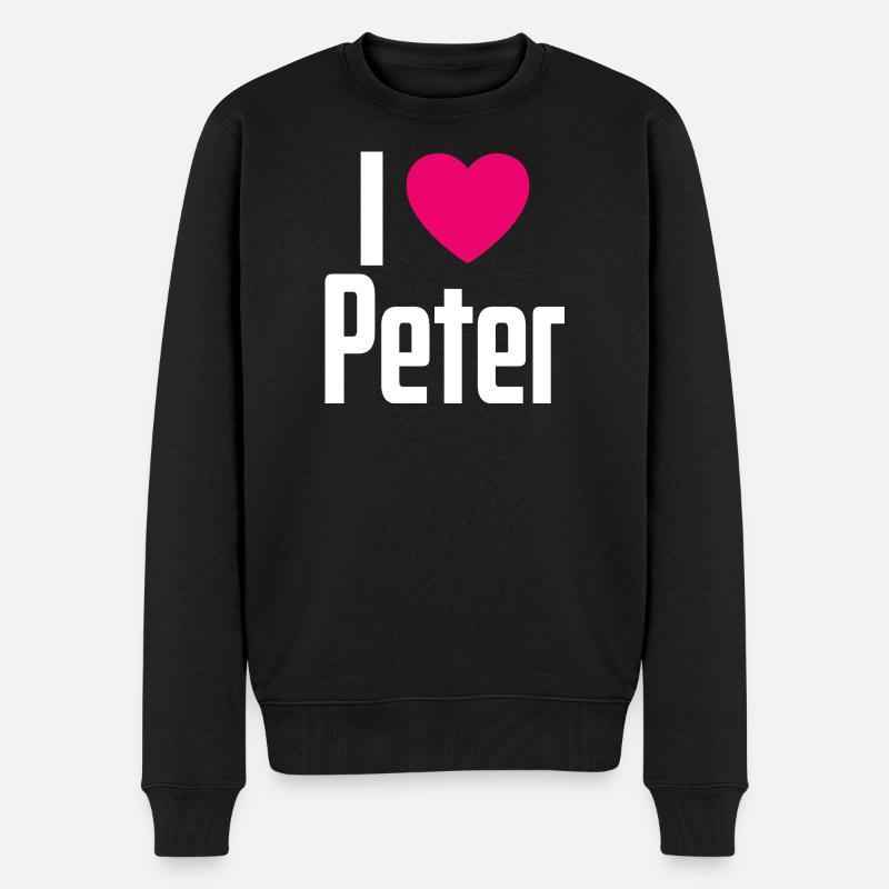 J’aime Peter Pink Heart J’aime Peter - Pull Premium bio Homme - noir