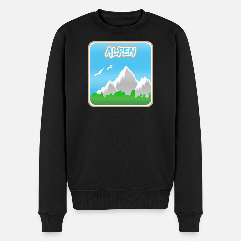 Bergsteigen Alpen - Männer Premium Bio Pullover - Schwarz