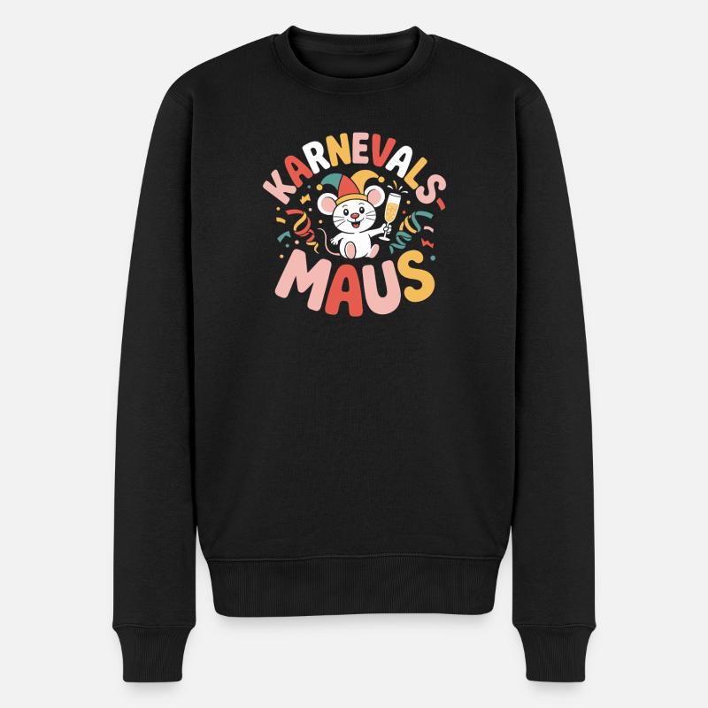 Karnevalsmaus Karneval Köln Kölner Karnevals Maus - Männer Premium Bio Pullover - Schwarz