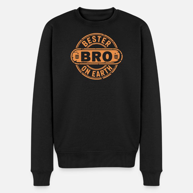 Bester Bro Bruder - Männer Premium Bio Pullover - Schwarz