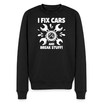 Ich repariere Autos und zerlege Zeug - Männer Premium Bio Pullover - Schwarz - Vorne - Nico (187cm)