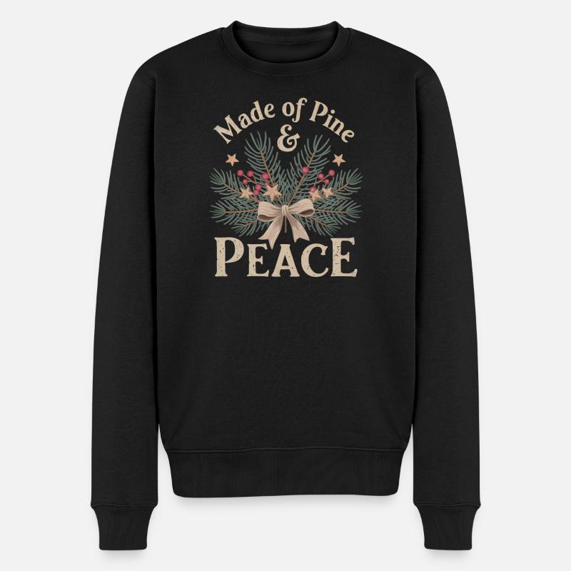 Natürliches Weihnachtsmotiv - Männer Premium Bio Pullover - Schwarz