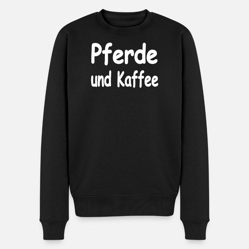 Pferde - Männer Premium Bio Pullover - Schwarz