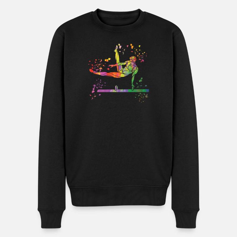 Kunstturnen Pauschenpferd Turner - Männer Premium Bio Pullover - Schwarz