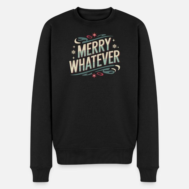 Weihnachtsmuffel Humor - Männer Premium Bio Pullover - Schwarz