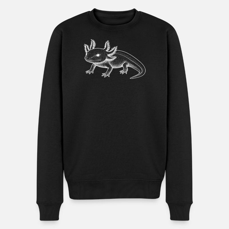 Style de ligne axolotl – Blanc - Pull Premium bio Homme - noir